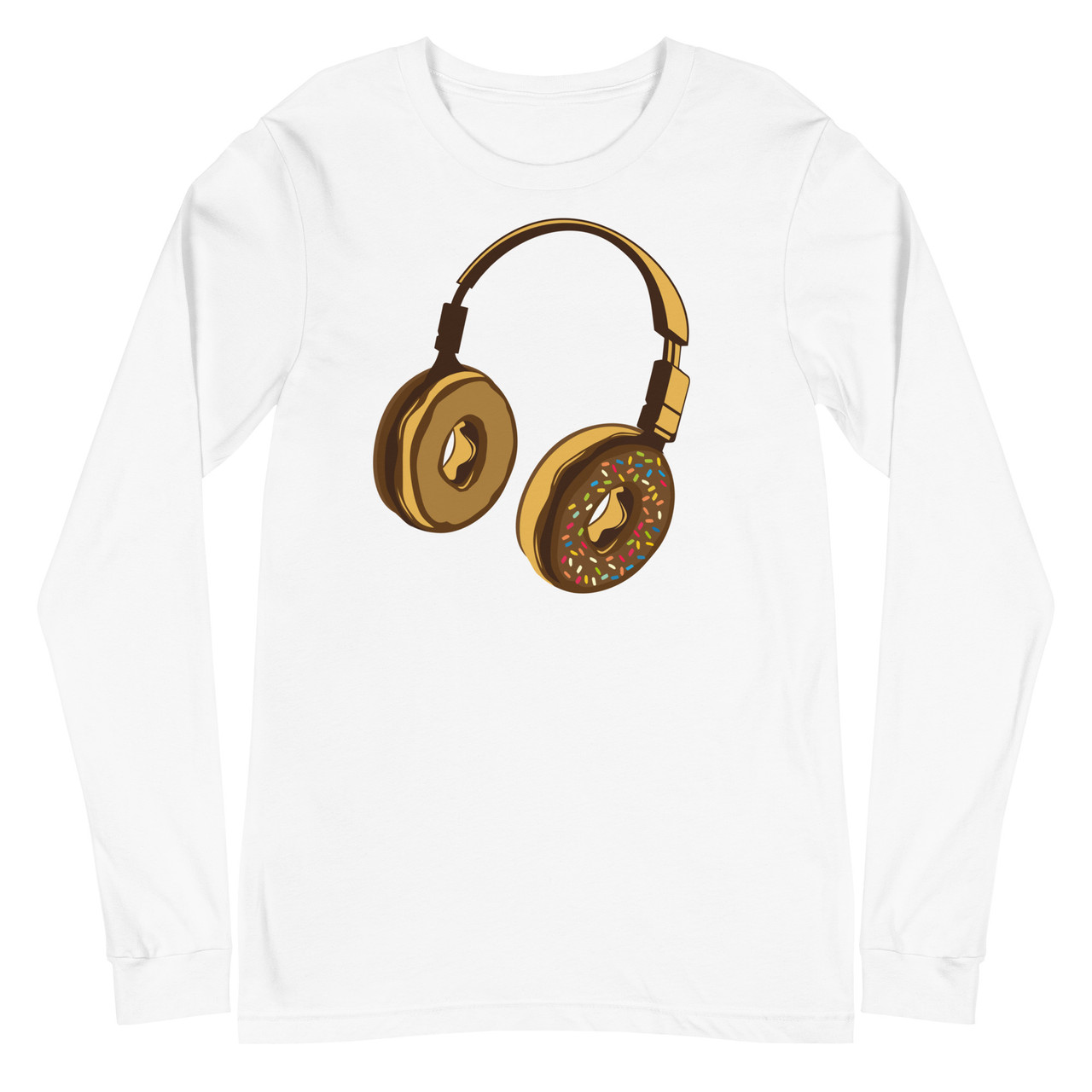 Headphone Donut Unisex Long Sleeve Tee - Bella + Canvas 3501 