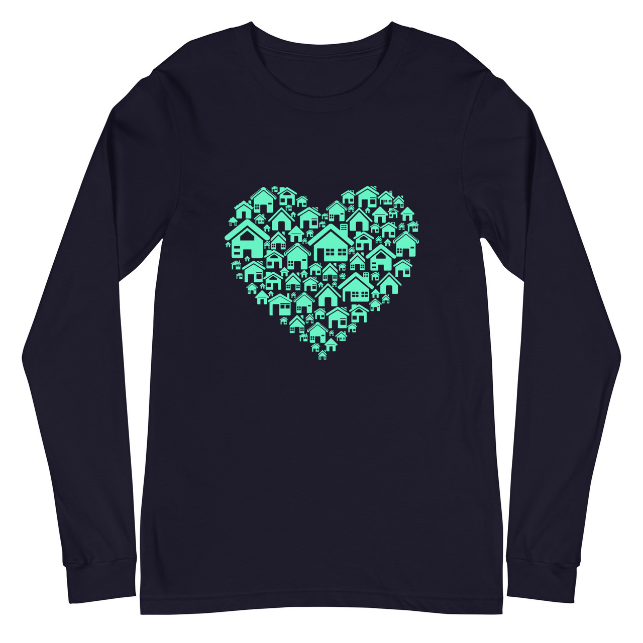 Home Heart Unisex Long Sleeve Tee - Bella + Canvas 3501 