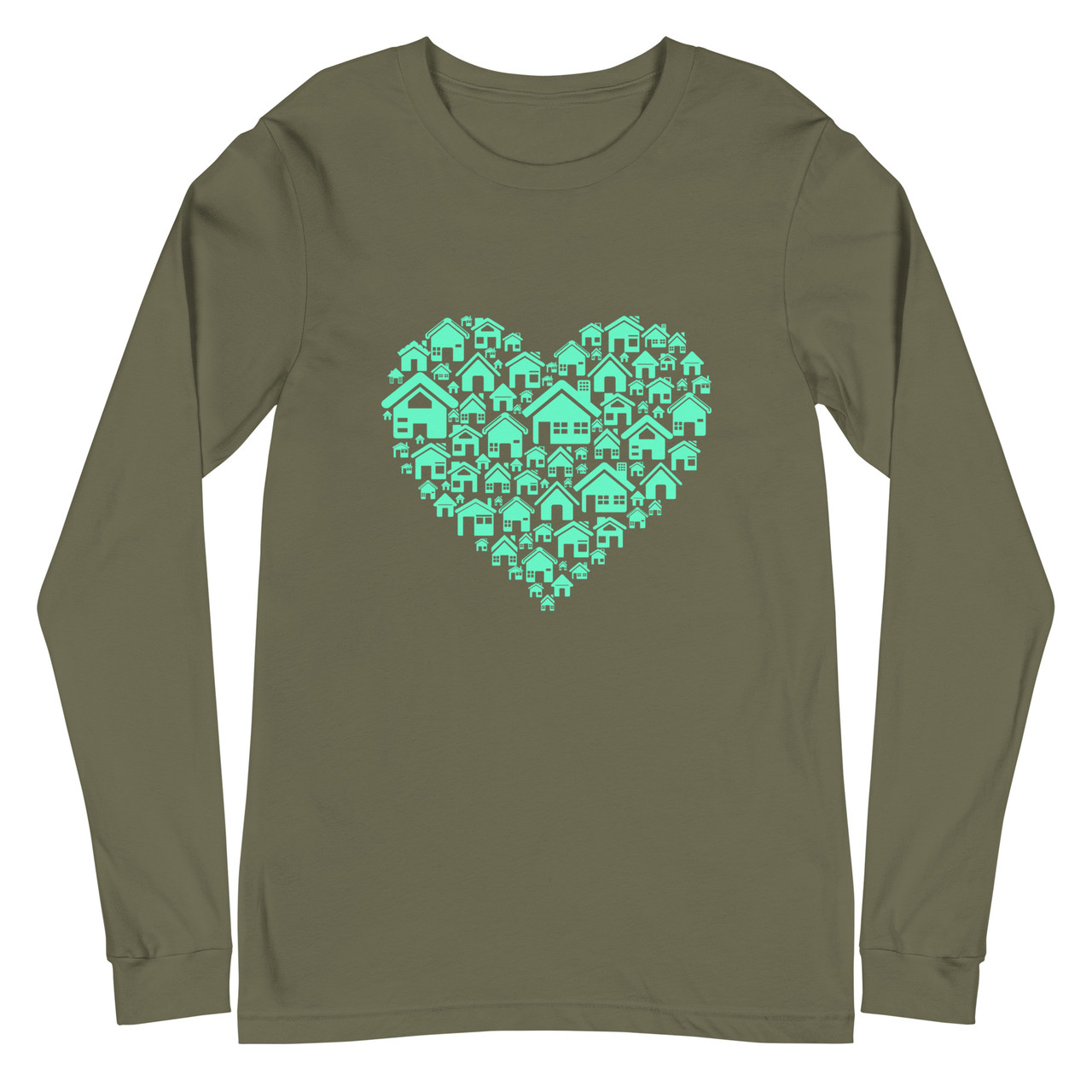 Home Heart Unisex Long Sleeve Tee - Bella + Canvas 3501 