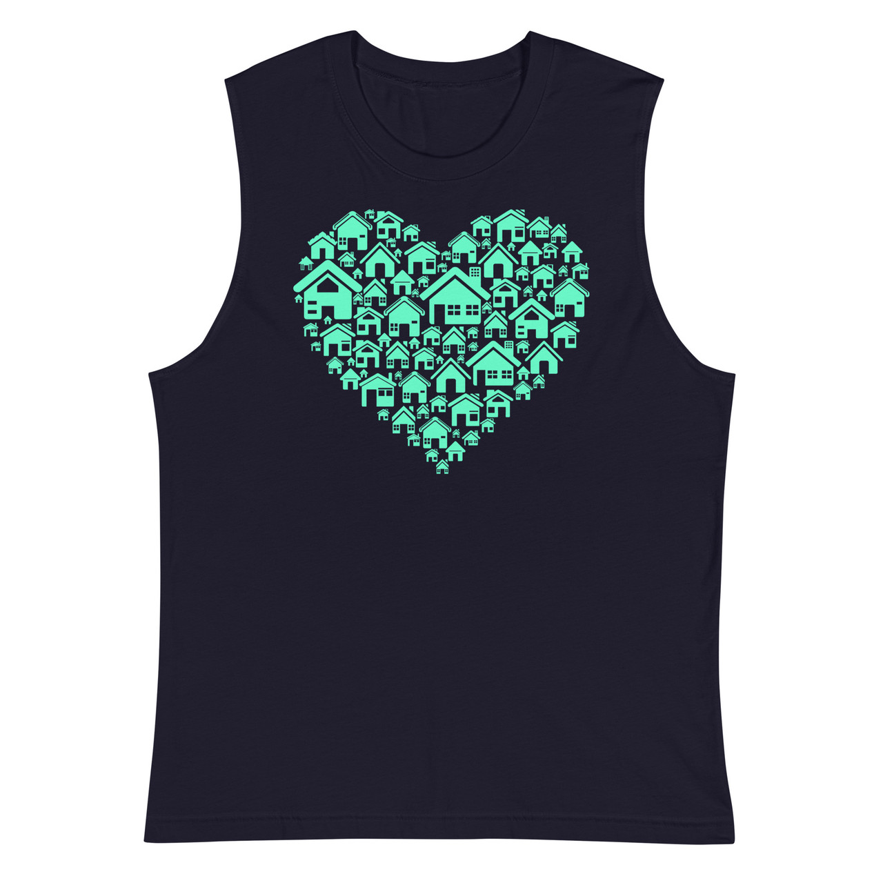 Home Heart Unisex Muscle Shirt - Bella + Canvas 3483 