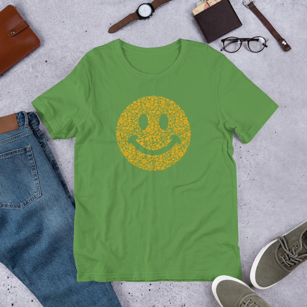 Leaf T-Shirt - Bella + Canvas 3001 Smile Within A Smile