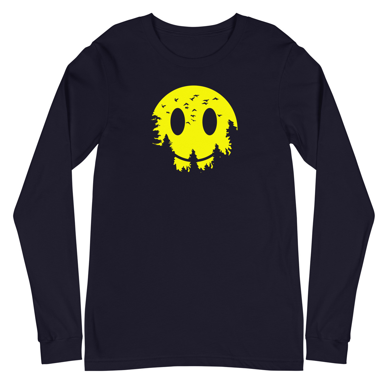 Smiling Moon Unisex Long Sleeve Tee - Bella + Canvas 3501 