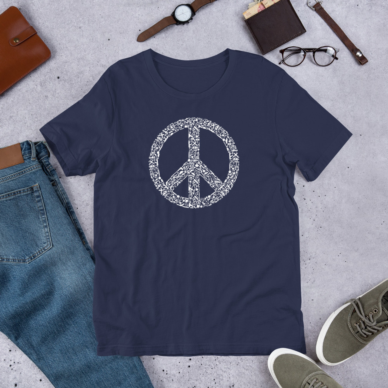 Navy T-Shirt - Bella + Canvas 3001 War and Peace