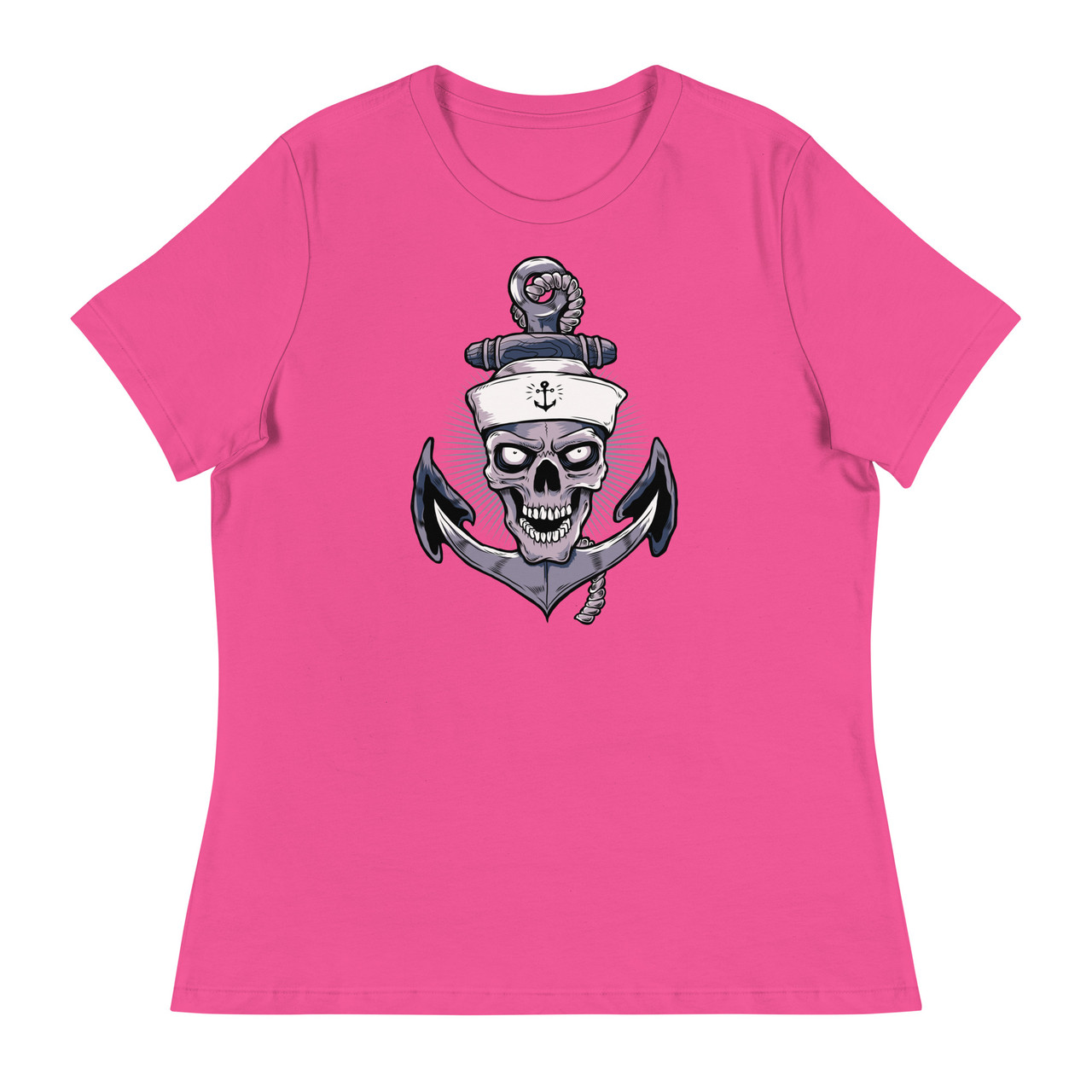 Anchor Skull Women's Relaxed T-Shirt - Bella + Canvas 6400 