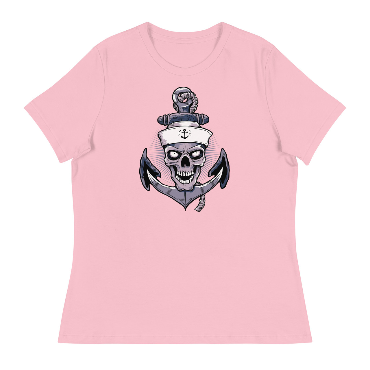 Anchor Skull Women's Relaxed T-Shirt - Bella + Canvas 6400 