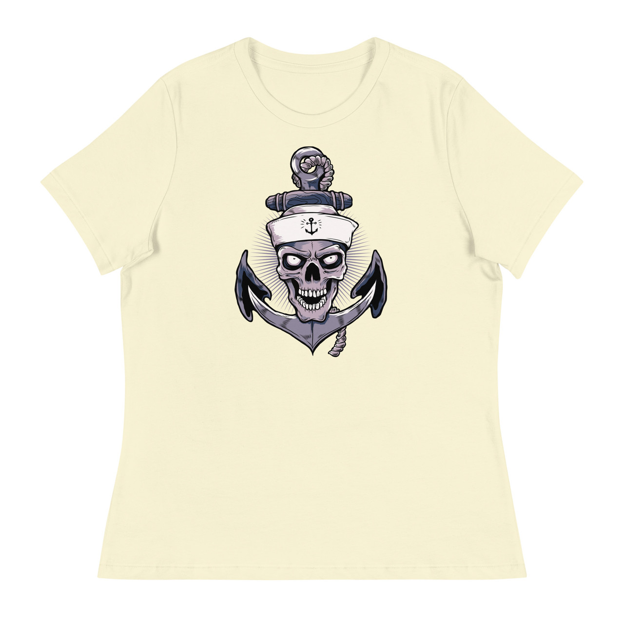 Anchor Skull Women's Relaxed T-Shirt - Bella + Canvas 6400 