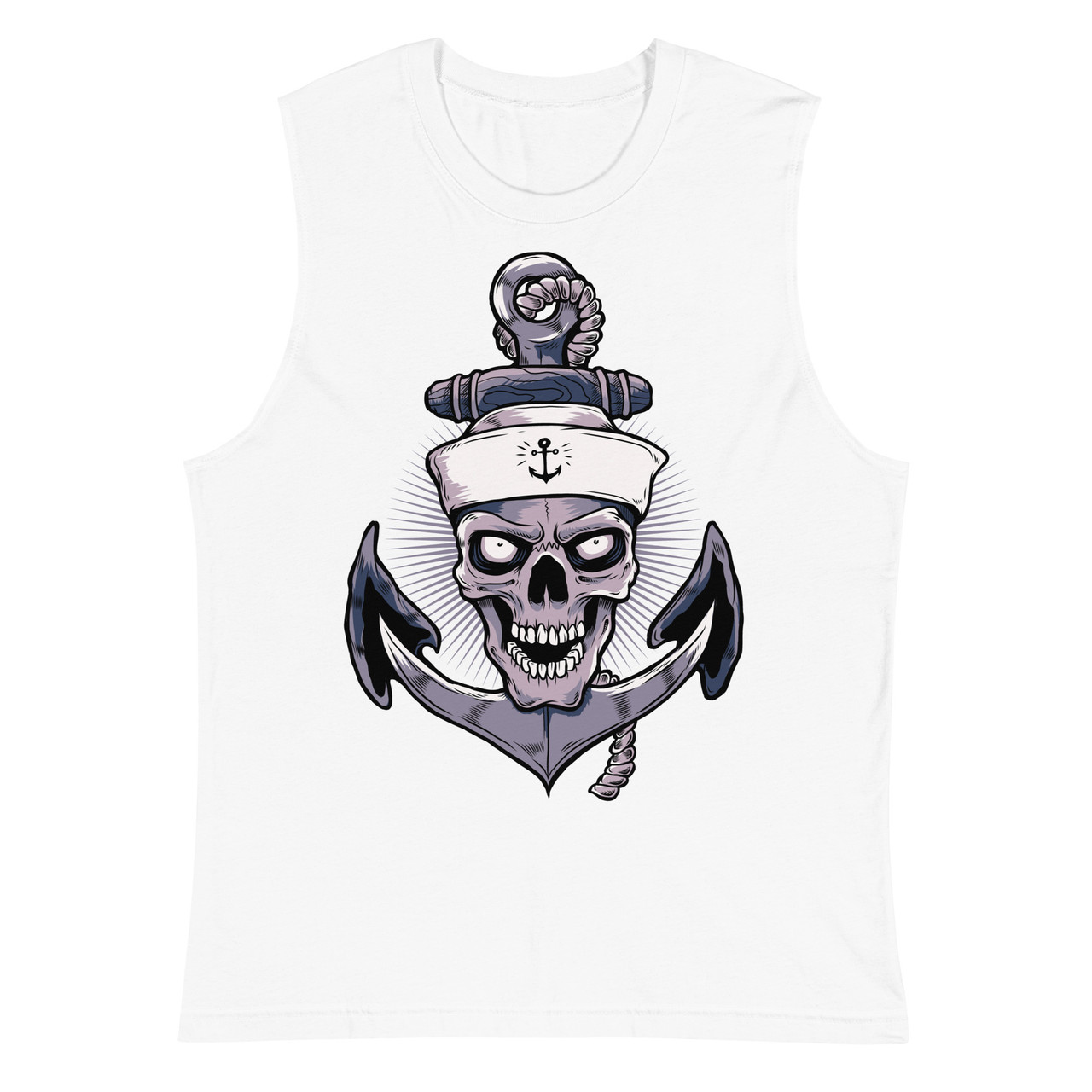  Anchor Skull Unisex Muscle Shirt - Bella + Canvas 3483 