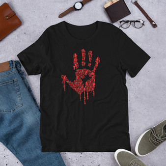 Black T-Shirt - Bella + Canvas 3001 Hand of Zombies