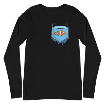 Fish Pocket Unisex Long Sleeve Tee - Bella + Canvas 3501 