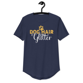 Dog Hair Glitter Curved Hem Tee - Bella + Canvas 3003