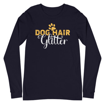 Dog Hair Glitter Unisex Long Sleeve Tee - Bella + Canvas 3501