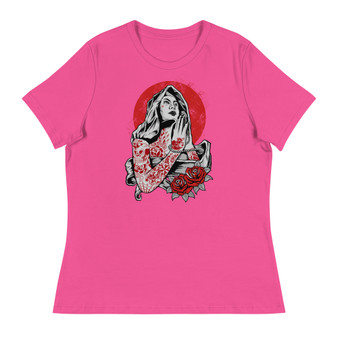 Virgin Mary Tattoo Women's Relaxed T-Shirt - Bella + Canvas 6400 