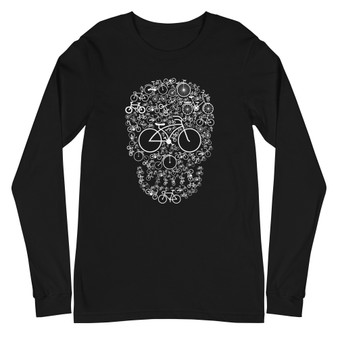 Bicycle Skull Unisex Long Sleeve Tee - Bella + Canvas 3501 