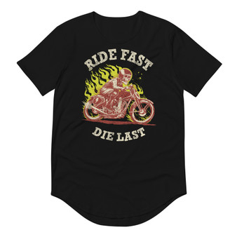 Ride Fast Die Last Curved Hem Tee - Bella + Canvas 3003 