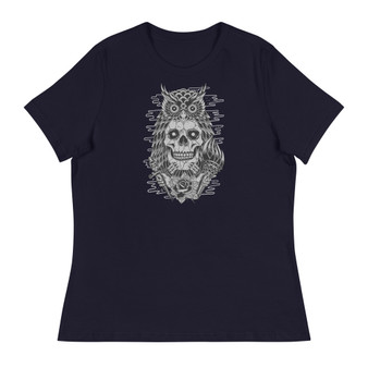 Owl Skull Women's Relaxed T-Shirt - Bella + Canvas 6400 