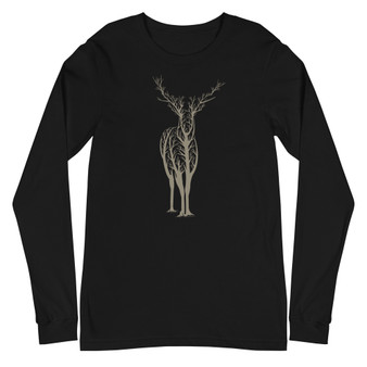 Deer Forest Unisex Long Sleeve Tee - Bella + Canvas 3501 