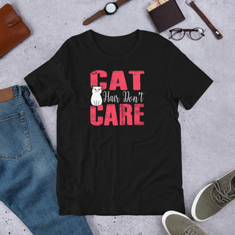 Black T-Shirt - Bella + Canvas 3001 Cat Hair Don't Care