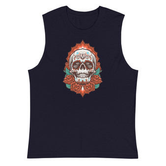 Rose Skull Unisex Muscle Shirt - Bella + Canvas 3483 