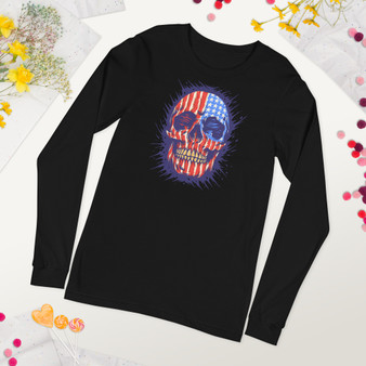 American Skull Unisex Long Sleeve Tee - Bella + Canvas 3501 