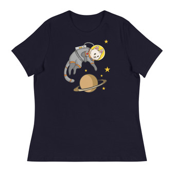 White Space Cat Women's Relaxed T-Shirt - Bella + Canvas 6400 