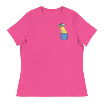 UFO Pocket Cat Women's Relaxed T-Shirt - Bella + Canvas 6400 