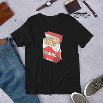 Black T-Shirt - Bella + Canvas 3001 Smoked Fries