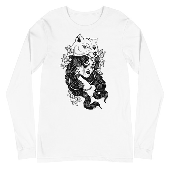 Evil Native Girl Unisex Long Sleeve Tee - Bella + Canvas 3501 