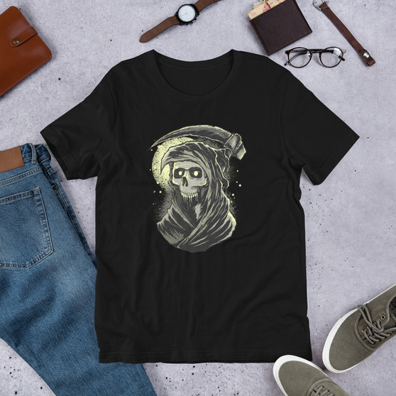 Black T-Shirt - Bella + Canvas 3001 Grim Reaper