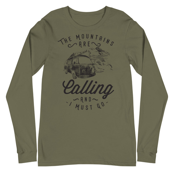 The Mountains Are Calling Unisex Long Sleeve Tee - Bella + Canvas 3501 