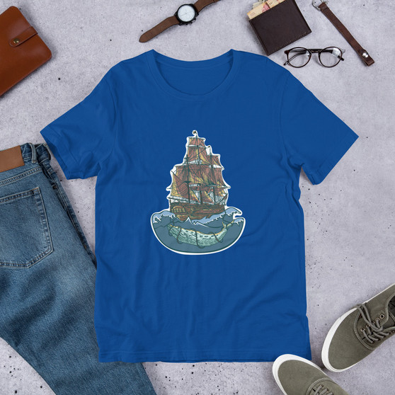 True Royal T-Shirt - Bella + Canvas 3001 Whale of a Ship