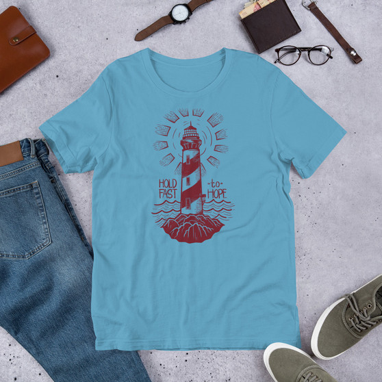 Ocean Blue T-Shirt - Bella + Canvas 3001 Lighthouse