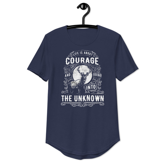 Life Is About Courage Curved Hem Tee - Bella + Canvas 3003 