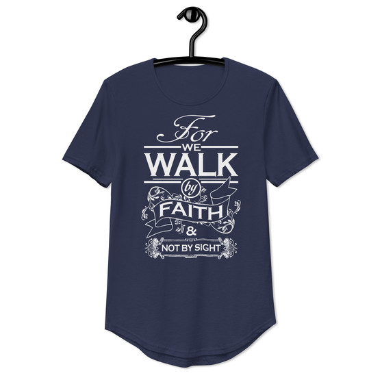 Walk By Faith Curved Hem Tee - Bella + Canvas 3003 