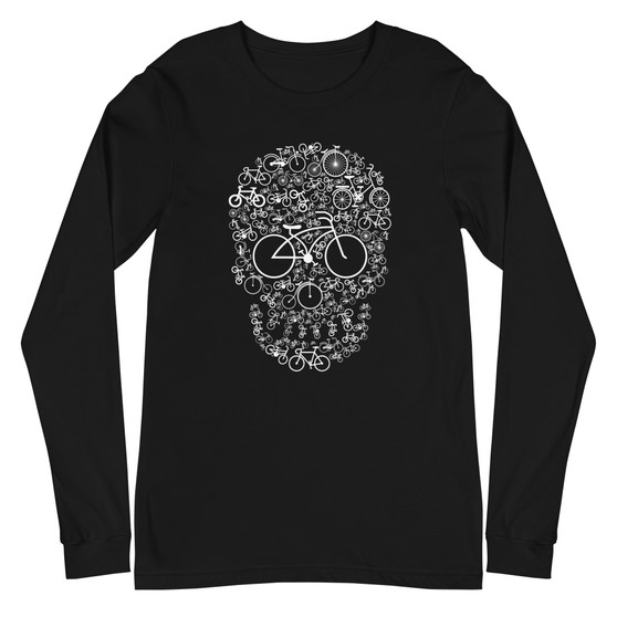 Bicycle Skull Unisex Long Sleeve Tee - Bella + Canvas 3501 