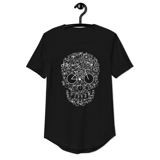 Bicycle Skull Curved Hem Tee - Bella + Canvas 3003 