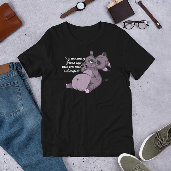 Black T-Shirt - Bella + Canvas 3001 My imaginary friend