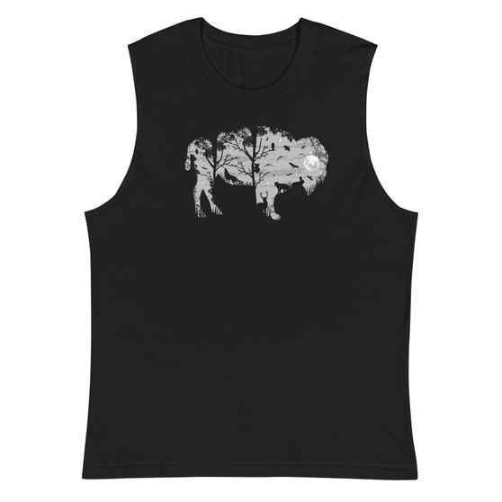 Wild Bison Silhouette Unisex Muscle Shirt - Bella + Canvas 3483 