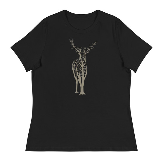 Deer Forest Women's Relaxed T-Shirt - Bella + Canvas 6400