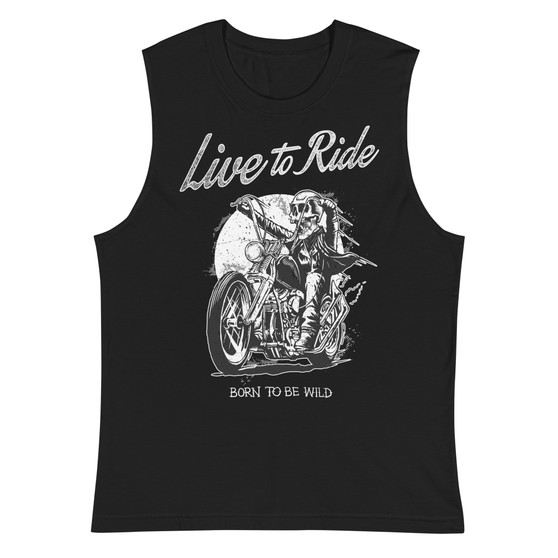 Black Unisex Muscle Shirt - Bella + Canvas 3483 Live To Ride