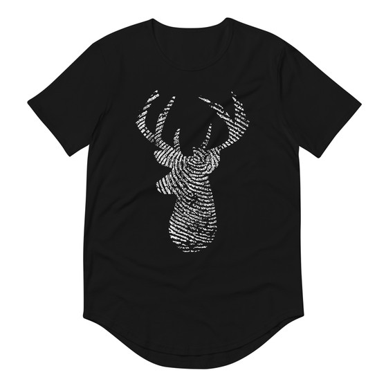 Deer Print Curved Hem Tee - Bella + Canvas 3003 