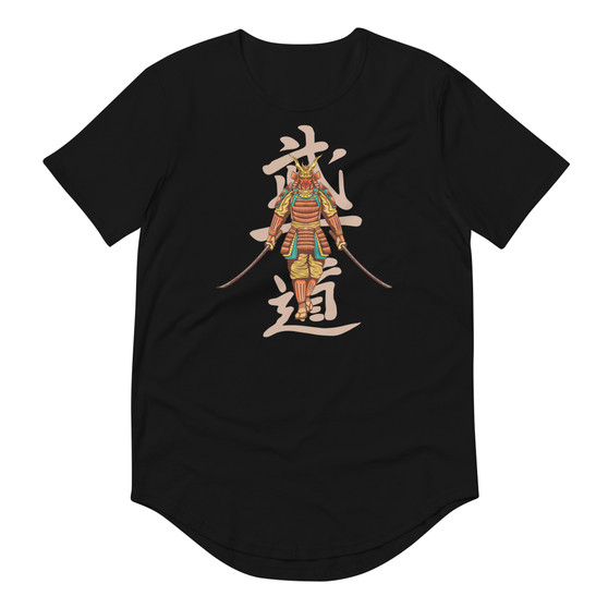 Samurai 1 Curved Hem Tee - Bella + Canvas 3003 
