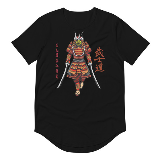 Samurai 11 Curved Hem Tee - Bella + Canvas 3003 