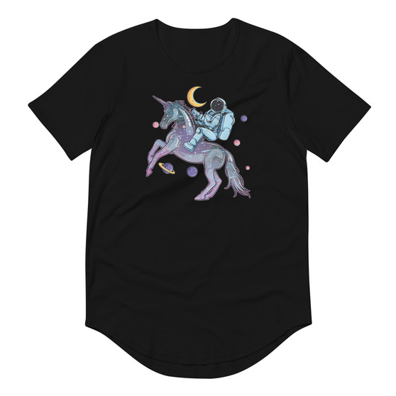 Space Unicorn Curved Hem Tee - Bella + Canvas 3003 