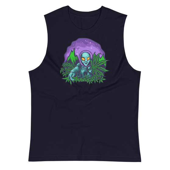 Alien Cannabis Garden Unisex Muscle Shirt - Bella + Canvas 3483 