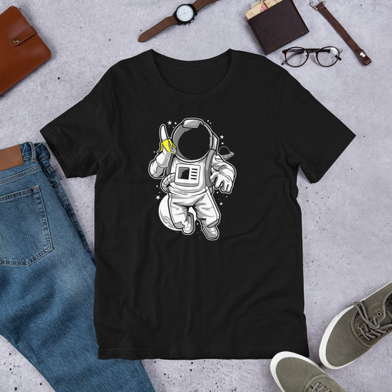 Black T-Shirt - Bella + Canvas 3001 Astronaut Banana