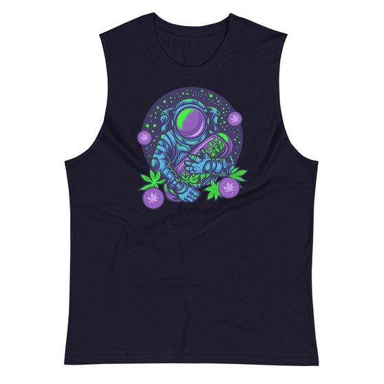 Astronaut Cannabis Capsule Unisex Muscle Shirt - Bella + Canvas 3483 