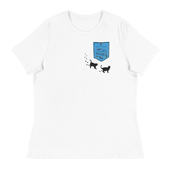 Aquarium Pocket Women's Relaxed T-Shirt - Bella + Canvas 6400 