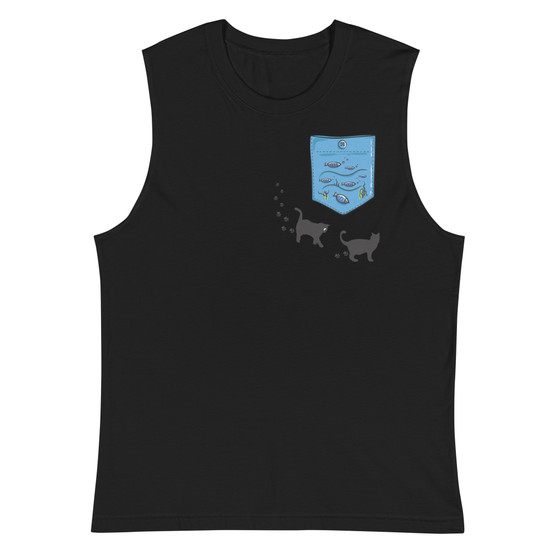 Aquarium Pocket Unisex Muscle Shirt - Bella + Canvas 3483 