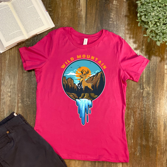 Berry Wild Mountain  Women's Relaxed T-Shirt - Bella + Canvas 6400