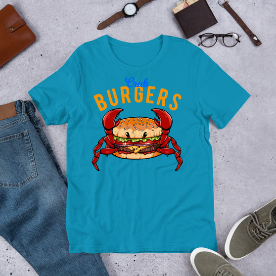 Aqua Crab Burger Unisex Staple T-Shirt - Bella + Canvas 3001